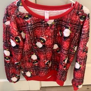 Fleece Christmas sweater. Fits small